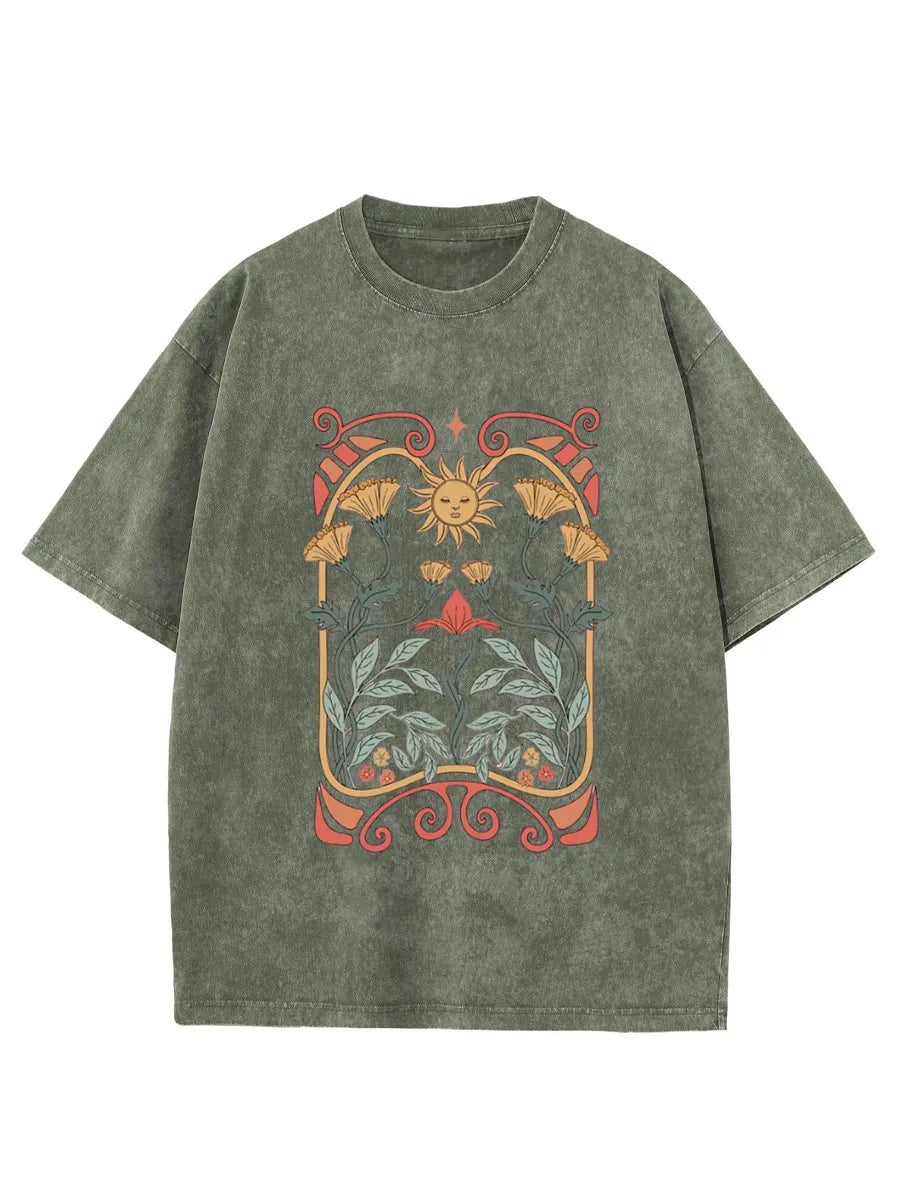 Vintage Boho Floral Washed T-Shirt