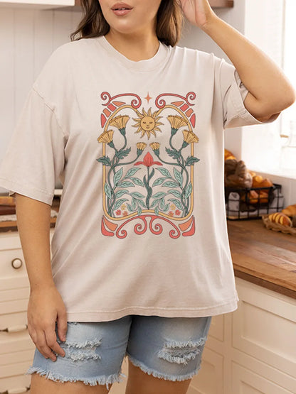 Vintage Boho Floral Washed T-Shirt