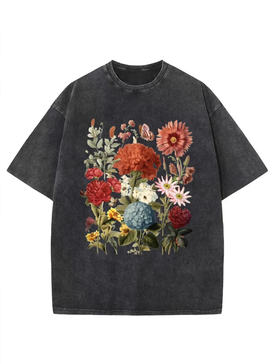 Vintage Pressed Flowers Washed T-Shirt