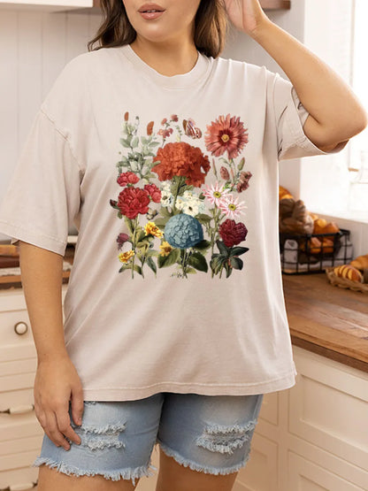 Vintage Pressed Flowers Washed T-Shirt