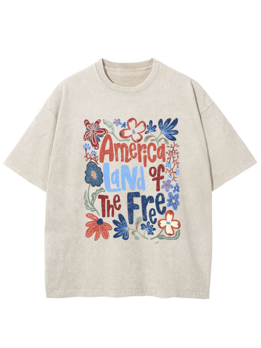 Vintage Land Of The Free Washed T-Shirt