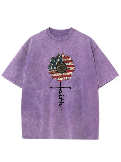 Vintage Sunflower Faith Washed T-Shirt