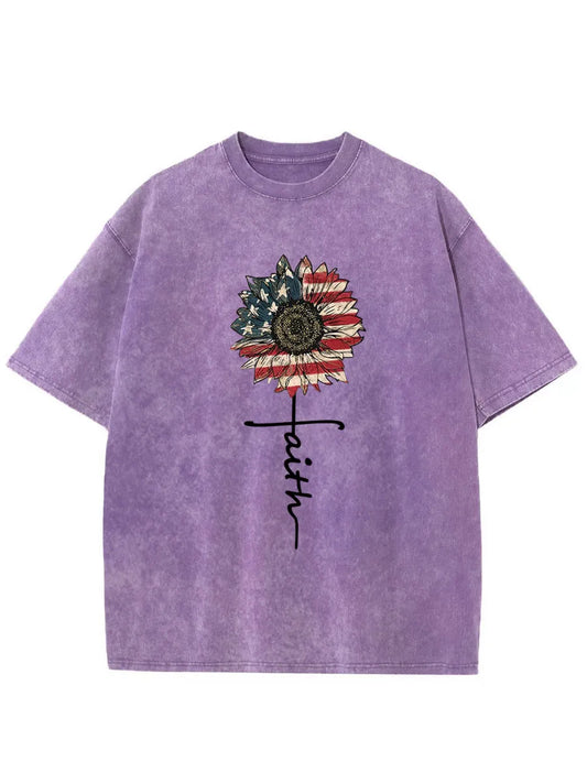 Vintage Sunflower Faith Washed T-Shirt