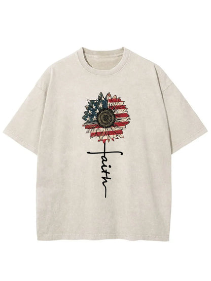 Vintage Sunflower Faith Washed T-Shirt