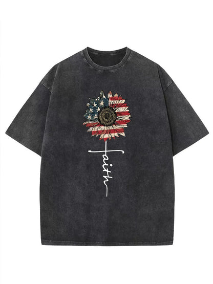 Vintage Sunflower Faith Washed T-Shirt