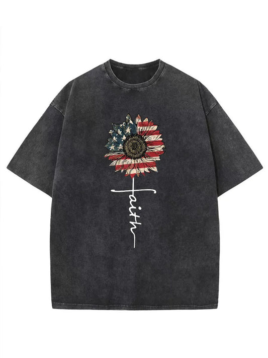 Vintage Sunflower Faith Washed T-Shirt