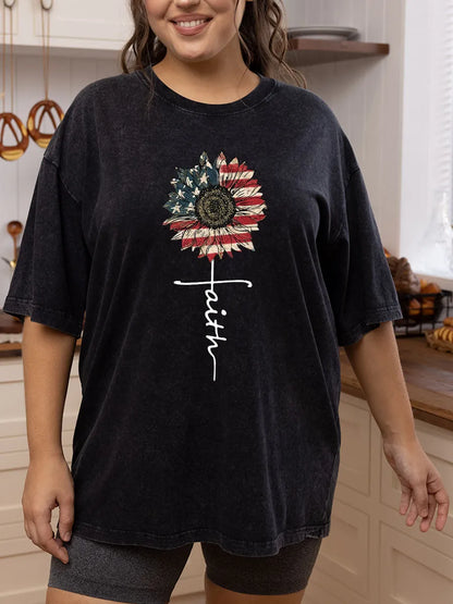 Vintage Sunflower Faith Washed T-Shirt