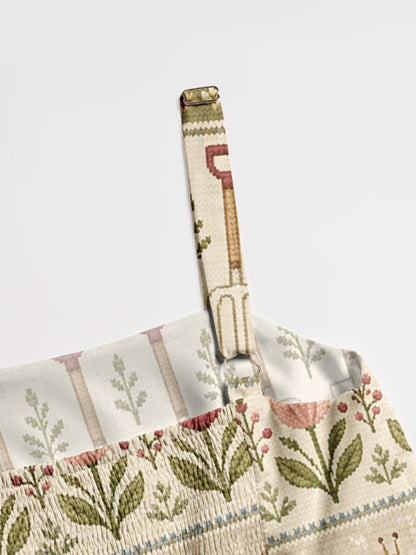 Garden Tales · Snail & Tulip Print Wide Straps Maxi Dress With Pockets