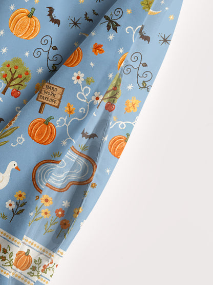 Hard Work Pays Off Farm Map Print Wide Straps Maxi Dress With Pockets