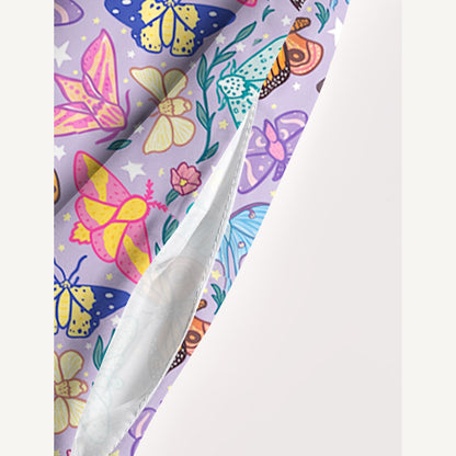 Enchanted Twilight Butterfly Garden Print Wide Straps Maxi Dress With Pockets