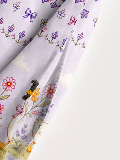 Witchy Goose Garden Print Wide Straps Maxi Dress With Pockets