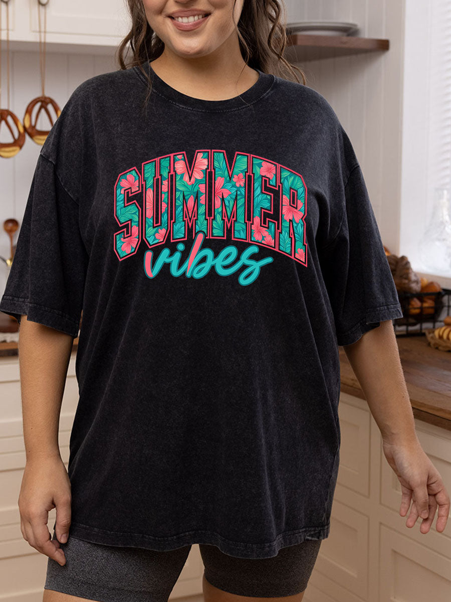 Vintage Summer Vibes Oversize Washed T-Shirt