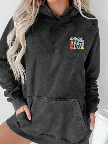 Plus Size Cool Aunts Club Washed Hoodie