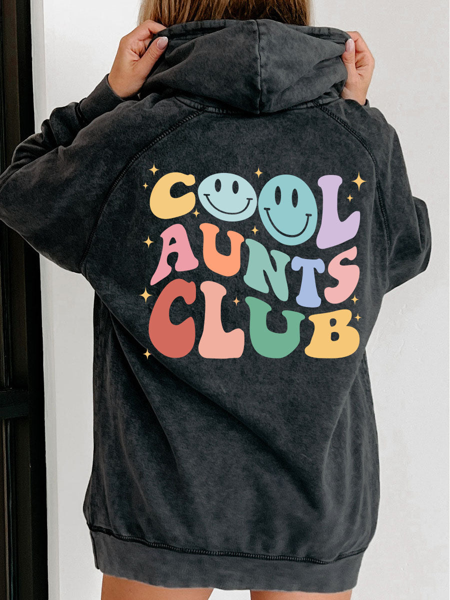 Plus Size Cool Aunts Club Washed Hoodie