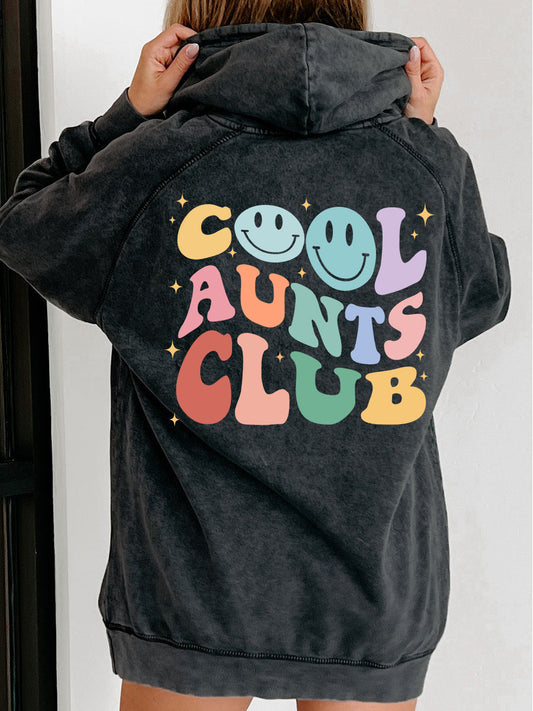 Plus Size Cool Aunts Club Washed Hoodie