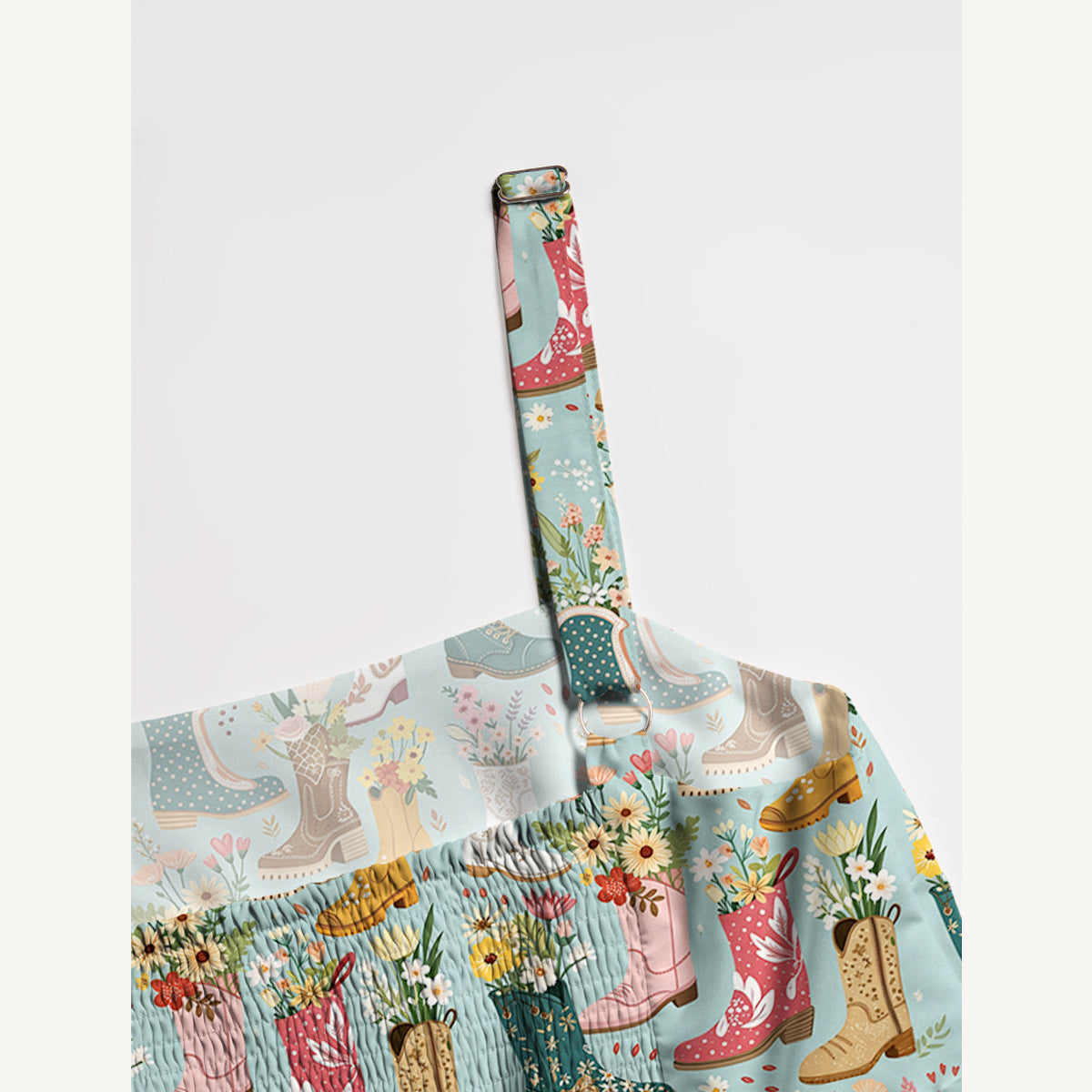 Boots Flower Print Wide Straps Maxi Dress With Pockets