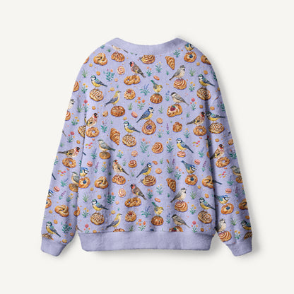 Pigeon Pastry Party Print Ugly Cardigan Sweaters