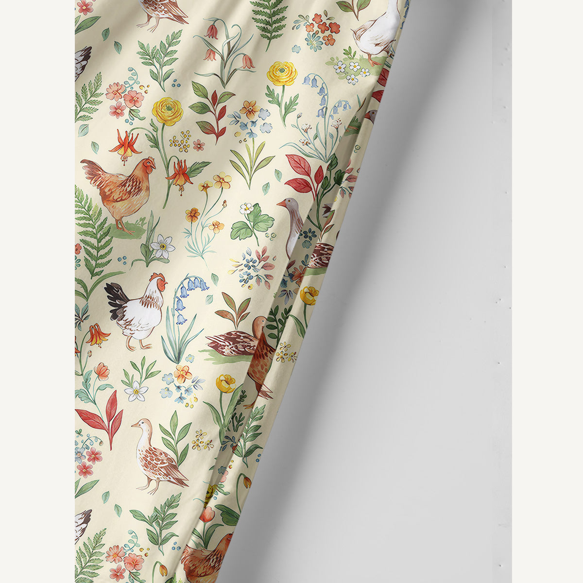 Countryside Garden Critter Print Cotton Wide Straps Maxi Dress With Pockets