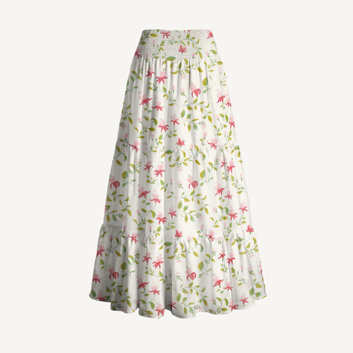 Ruby Vine Print Convertible Maxi Skirt & Strapless Dress