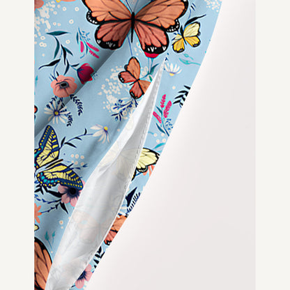 Butterfly Blossom Printed Wide Straps Maxi Dress With Pockets