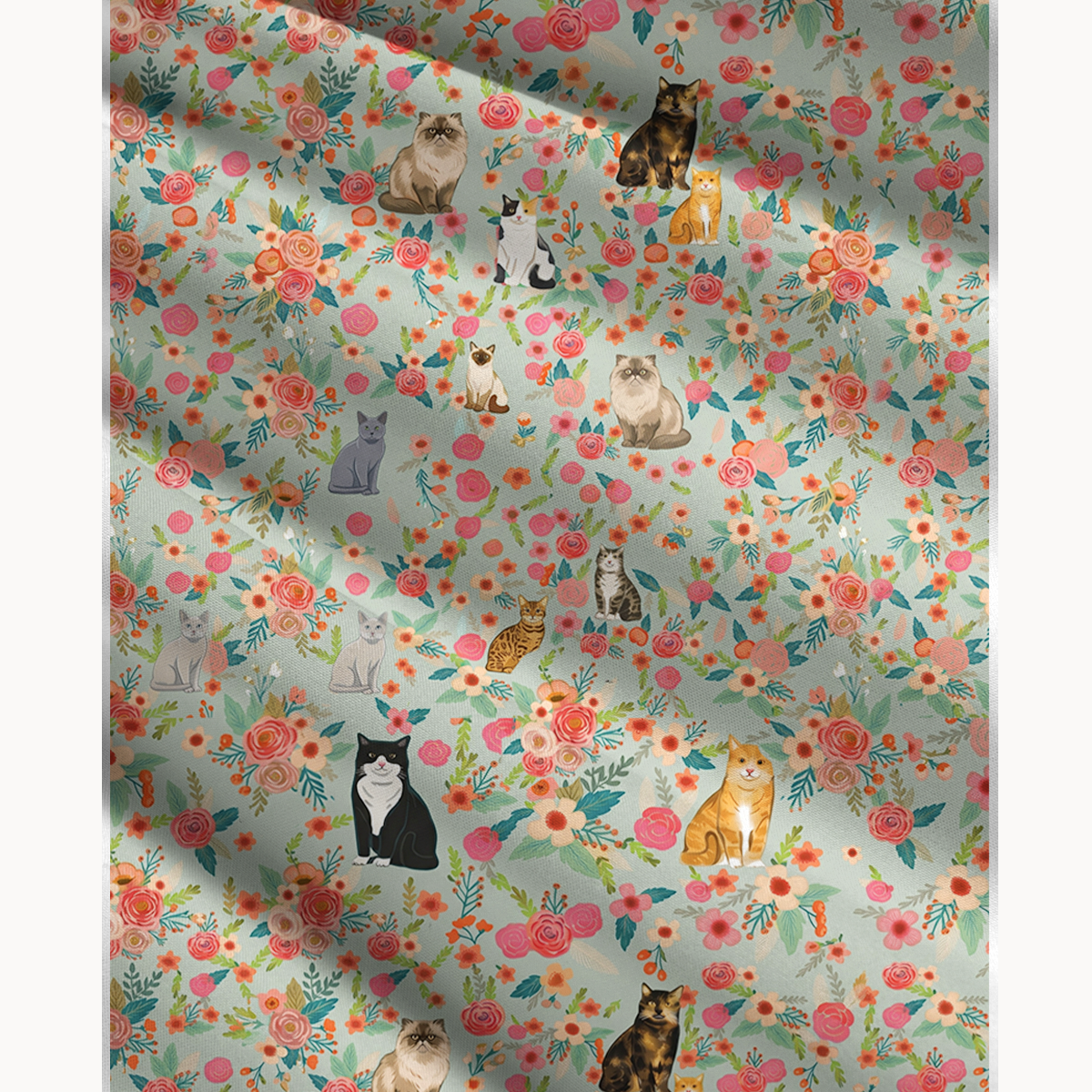 Flower Cat Print Convertible Maxi Skirt & Strapless Dress