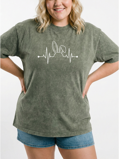 Vintage Rabbit Heartbeat Washed T-Shirt
