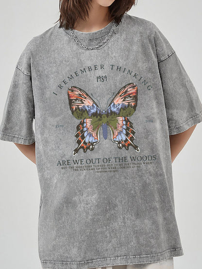 Vintage Butterfly Forest Washed T-Shirt