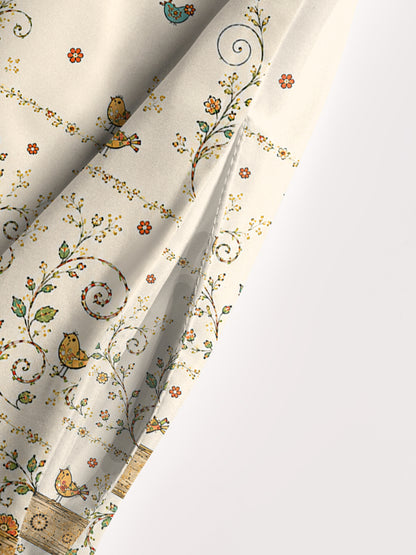 Whimsical Cat Garden Print Wide Straps Maxi Dress With Pockets