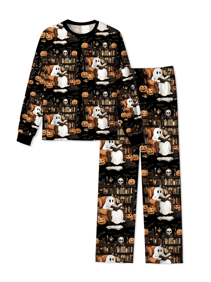 Vintage Ghost Reading Books Pajamas