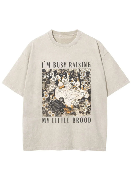 Vintage Homesteading Mama Duck Oversize Washed T-Shirt