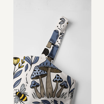 Bee Whisper Forest Print Cotton Wide Straps Maxi Dress With Pockets