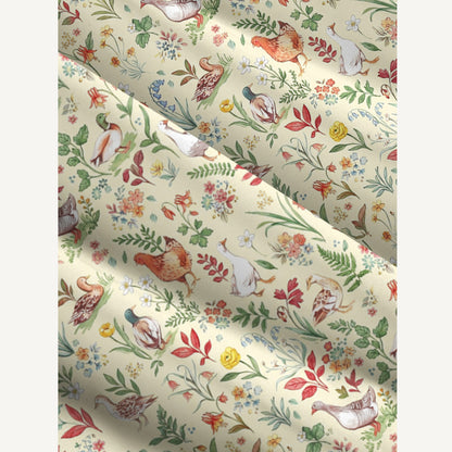 Countryside Garden Critter Print Wide Straps Maxi Dress With Pockets