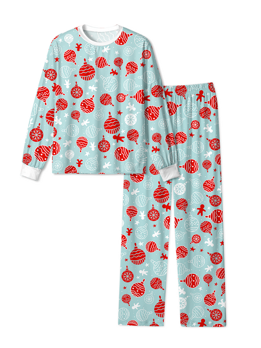 Vintage Blue Stars Snowflakes Christmas Pajamas