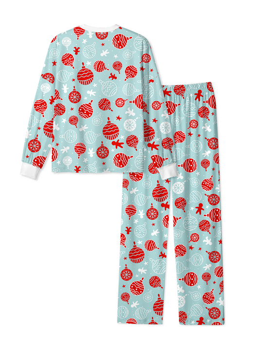 Vintage Blue Stars Snowflakes Christmas Pajamas