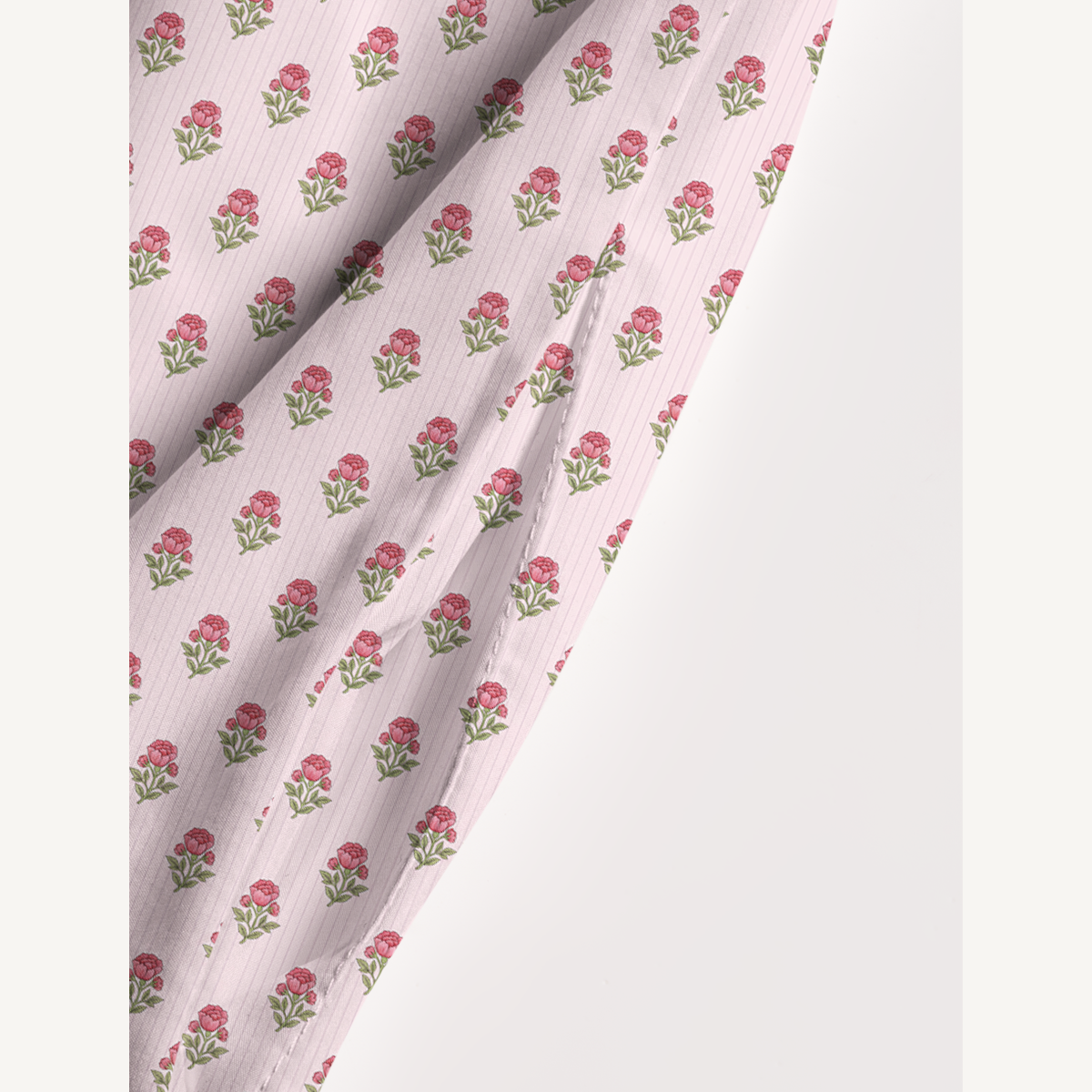 Square Neck Misty Rose Garden Print Wide Straps Maxi Dress With Pockets