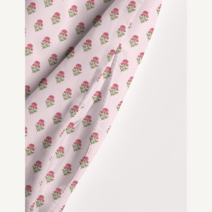 Square Neck Misty Rose Garden Print Wide Straps Maxi Dress With Pockets