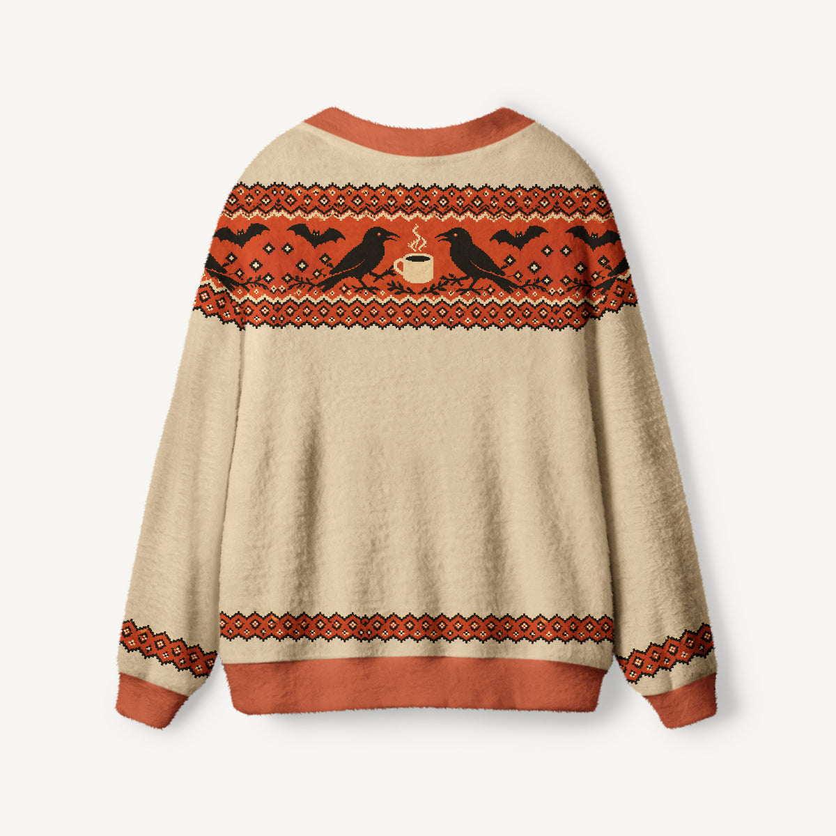 Autumn Raven Coffee Bat Ugly Cardigan Sweaters