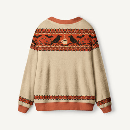 Autumn Raven Coffee Bat Ugly Cardigan Sweaters