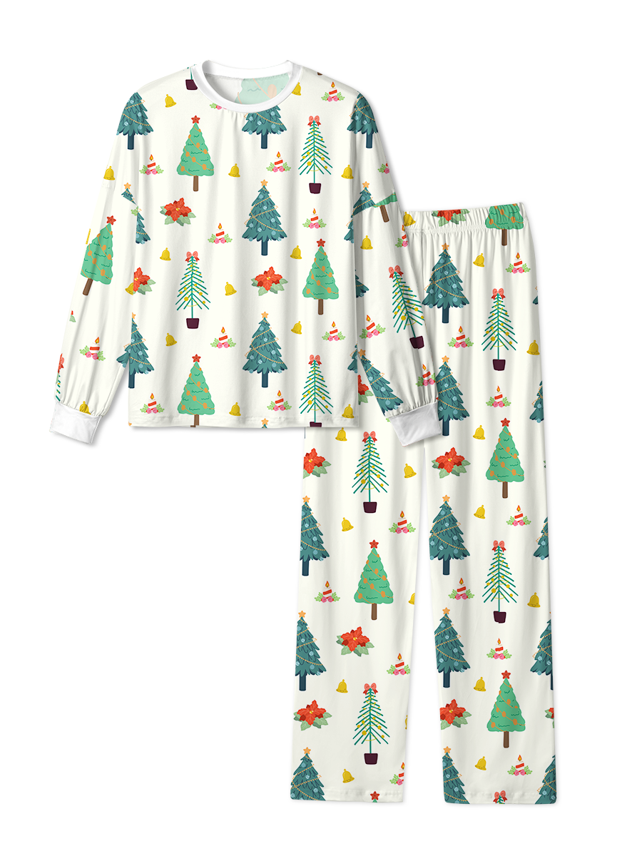 Vintage Cream Christmas Tree Bell Candle Pajamas