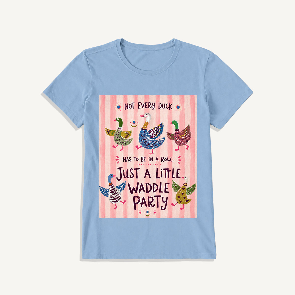 Waddle Party Print Crew Neck Cotton Tee