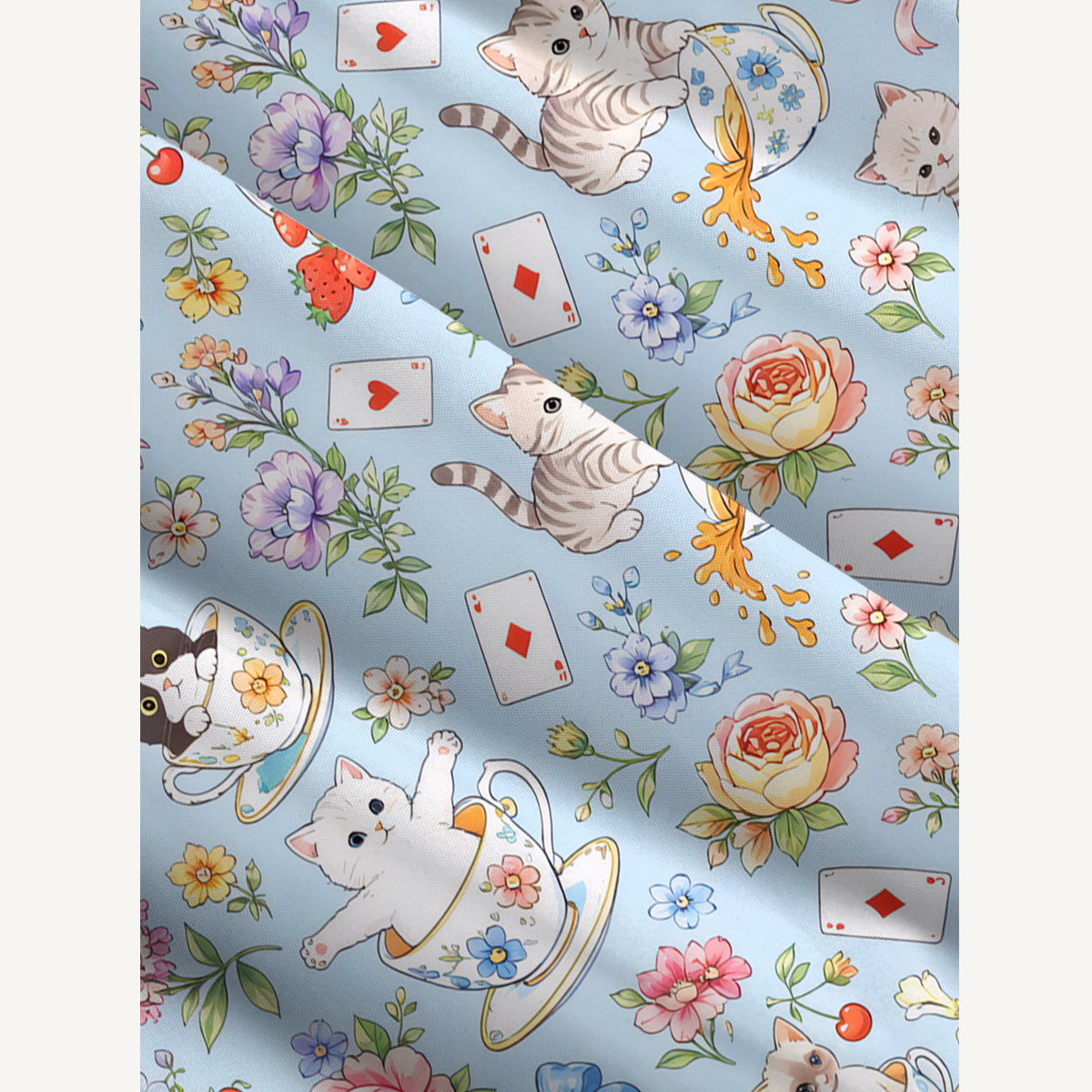 Alice Teacup Kitty Garden Print Wide Straps Maxi Dress With Pockets