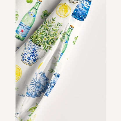 Ciao Lemon Garden Print Wide Straps Maxi Dress With Pockets