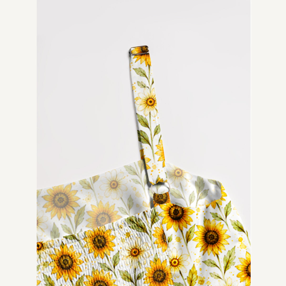 Sunflower American Flag Print Wide Straps Maxi Dress With Pockets