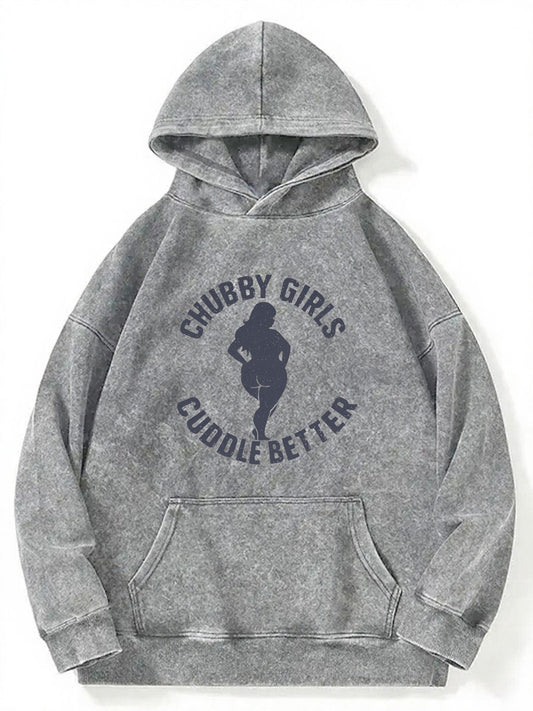Vintage Chubby Girls Cuddle Better Washed Hoodie