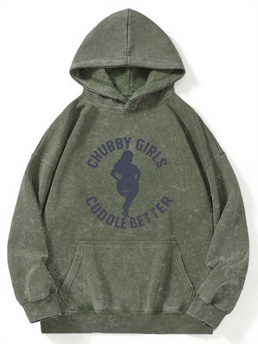 Vintage Chubby Girls Cuddle Better Washed Hoodie