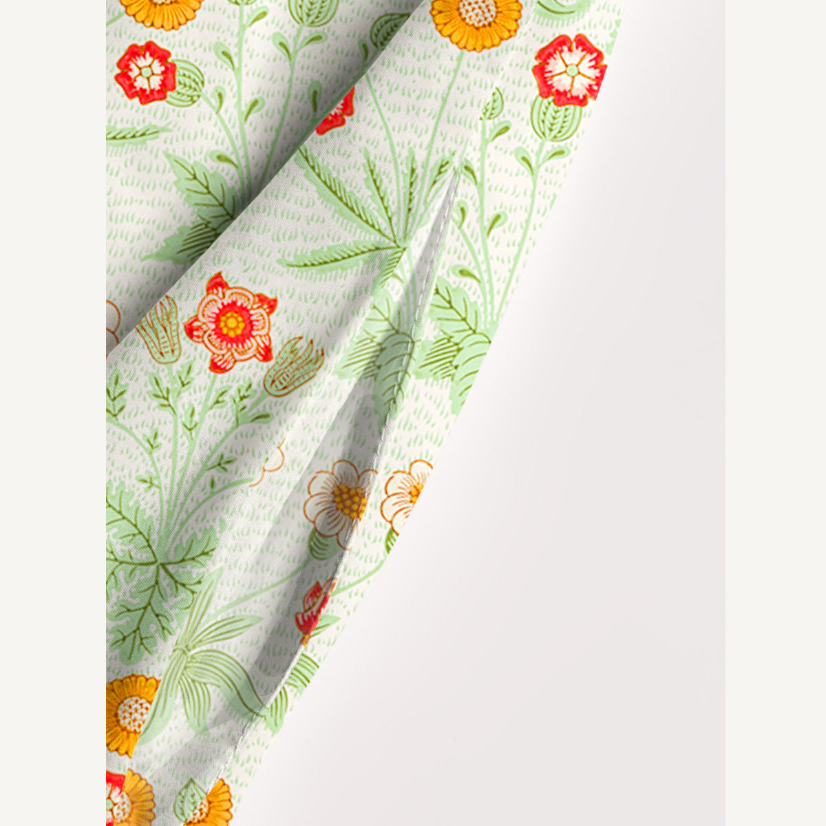 Delicate Retro Florals Mint Green Leaves Print Wide Straps Maxi Dress With Pockets