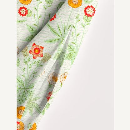 Delicate Retro Florals Mint Green Leaves Print Wide Straps Maxi Dress With Pockets