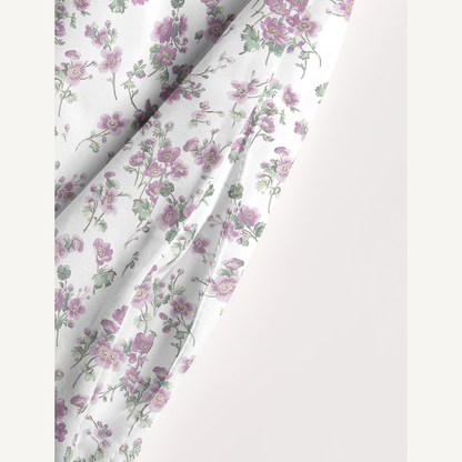 Square Neck Lavender Field Whisper Print Wide Straps Maxi Dress With Pockets