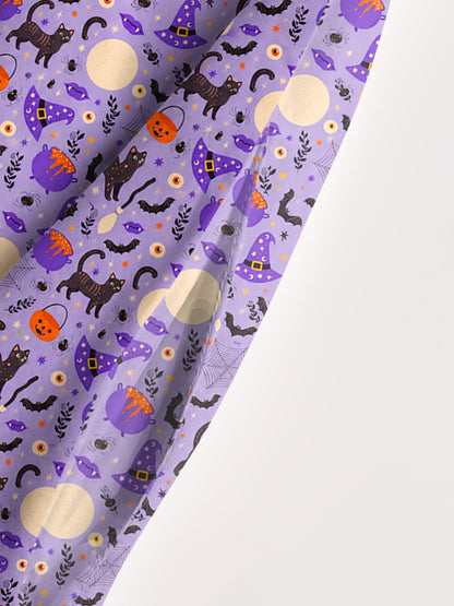 Moonlit Whiskers Print Wide Straps Maxi Dress With Pockets