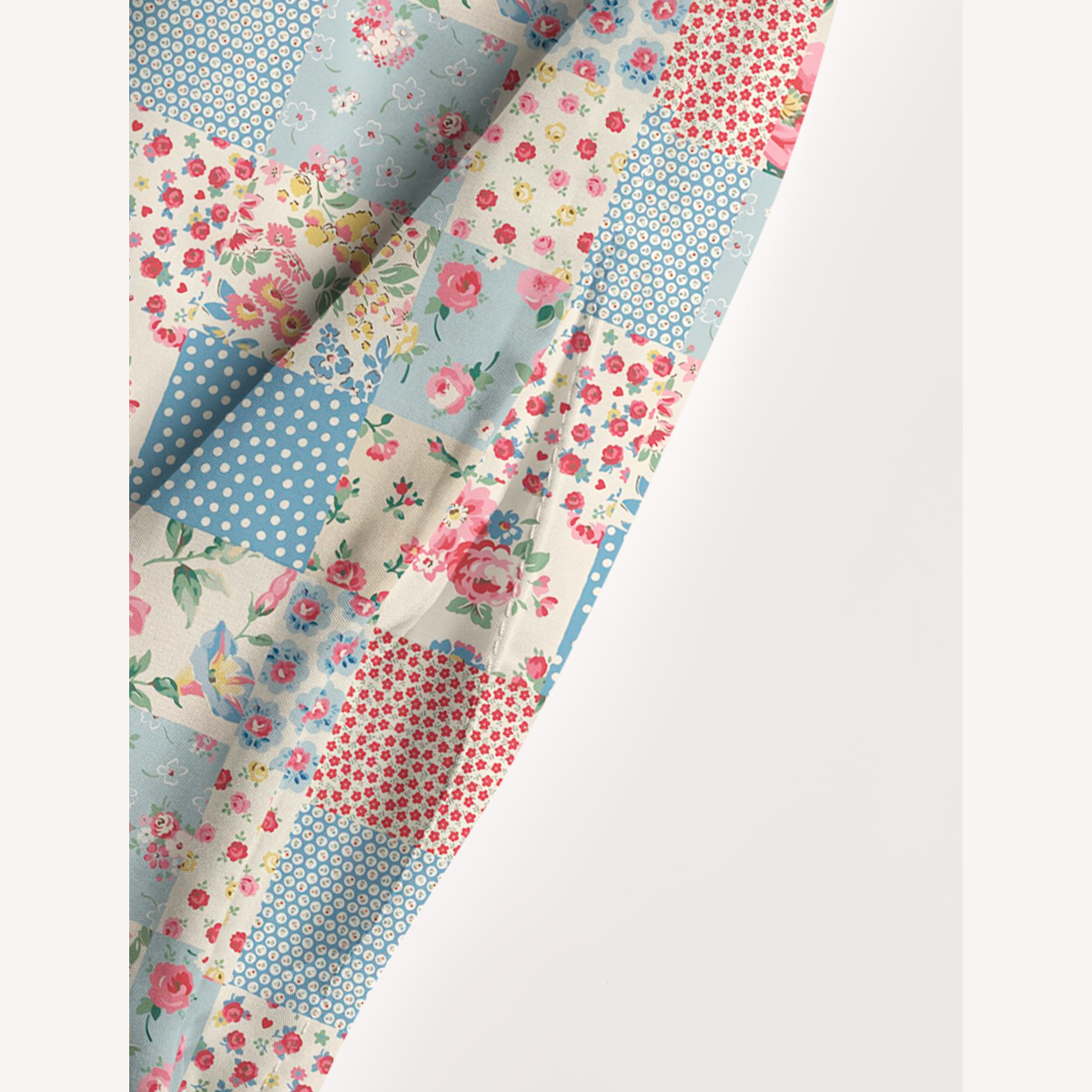 Square Neck Pastel Patc Print Wide Straps Maxi Dress With Pockets